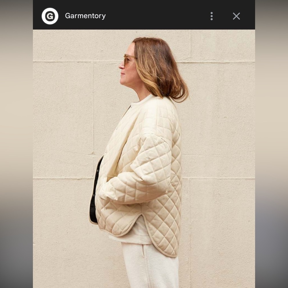 Women’s 100% Organic cotton lining Quilted Cream/Beige Jacket